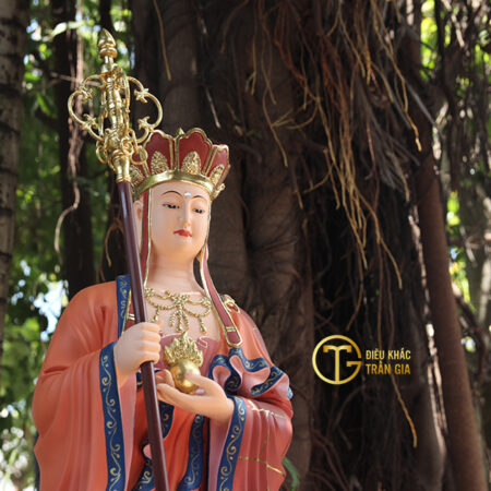 Tượng Địa Tạng đứng đài sen cao 110cm