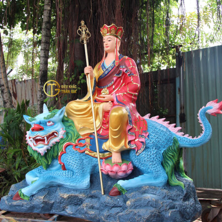 Tượng Địa Tạng vương ngồi đề thính cao 150cm