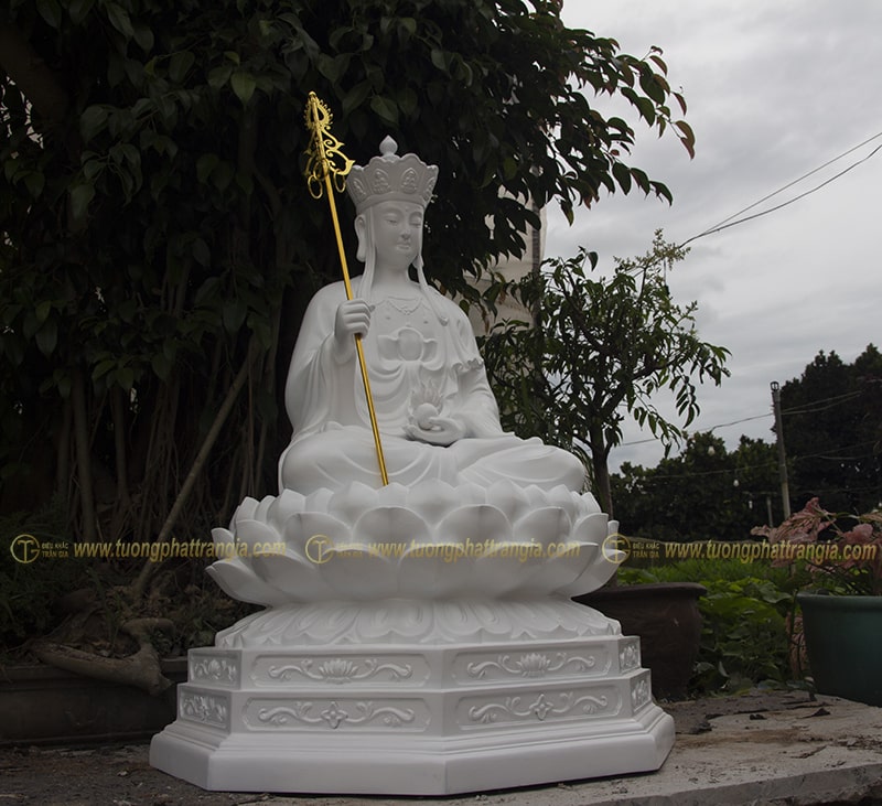 Tượng Ngài Địa Tạng Vương Bồ Tát ngồi đài sen cao 100cm