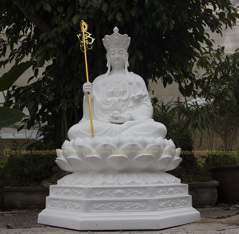 Tượng Ngài Địa Tạng Vương Bồ Tát ngồi đài sen cao 100cm