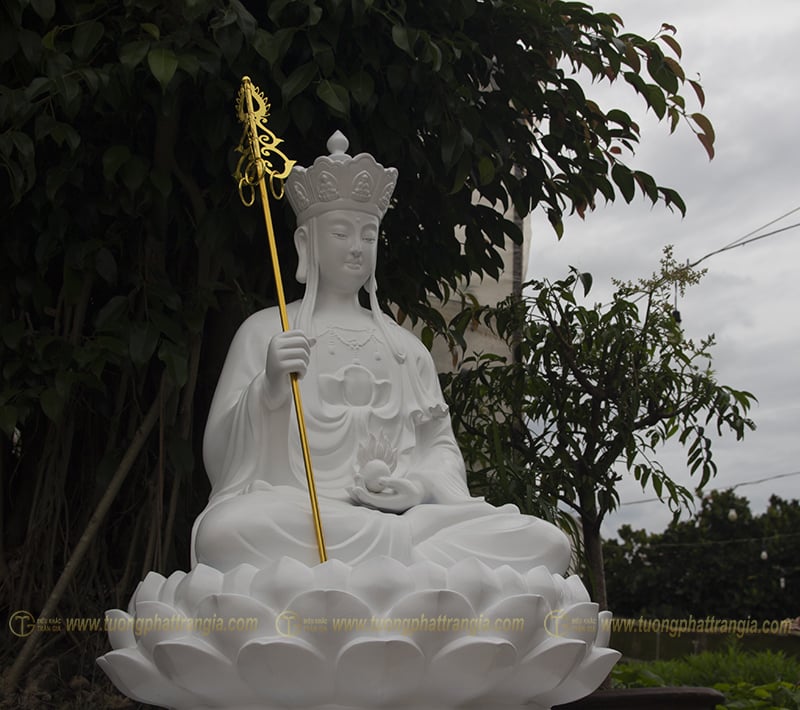 Tượng Ngài Địa Tạng Vương Bồ Tát ngồi đài sen cao 100cm