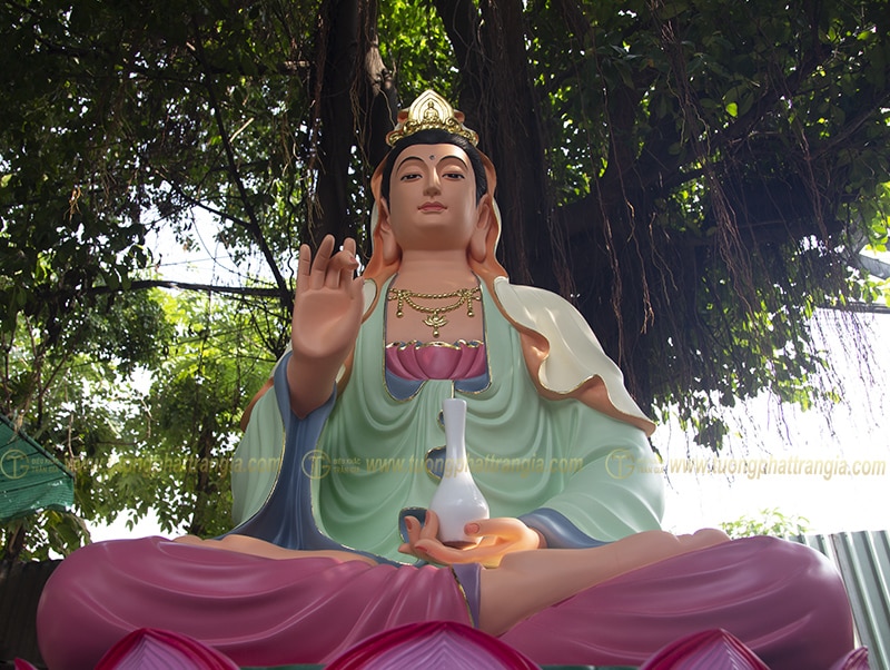 Tượng Phật Quan Âm ngồi đài sen 150cm
