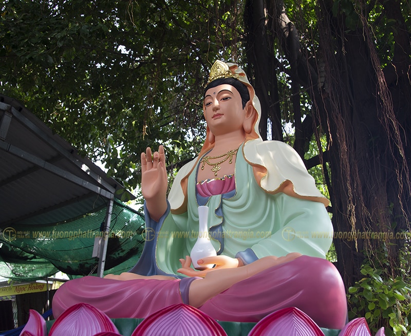 Tượng Phật Quan Âm ngồi đài sen 150cm