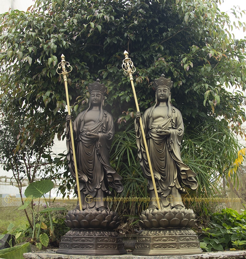 Tượng Địa Tạng Bồ Tát đứng đài sen cao 130cm