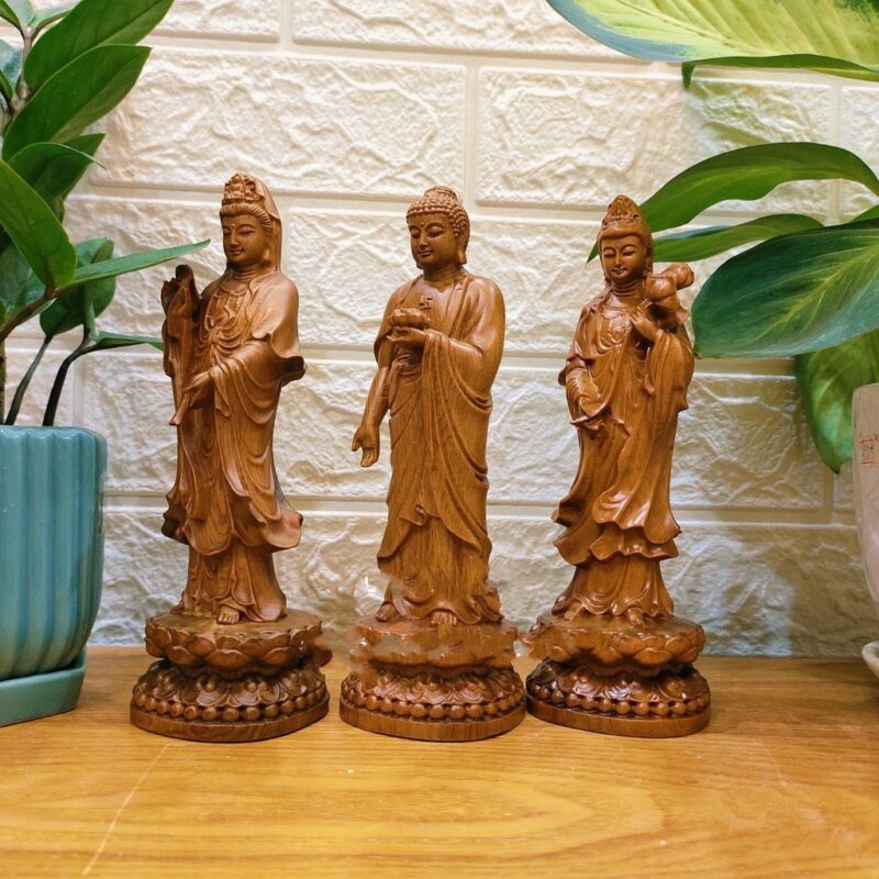 Tượng Tây Phương Tam Thánh bằng gỗ