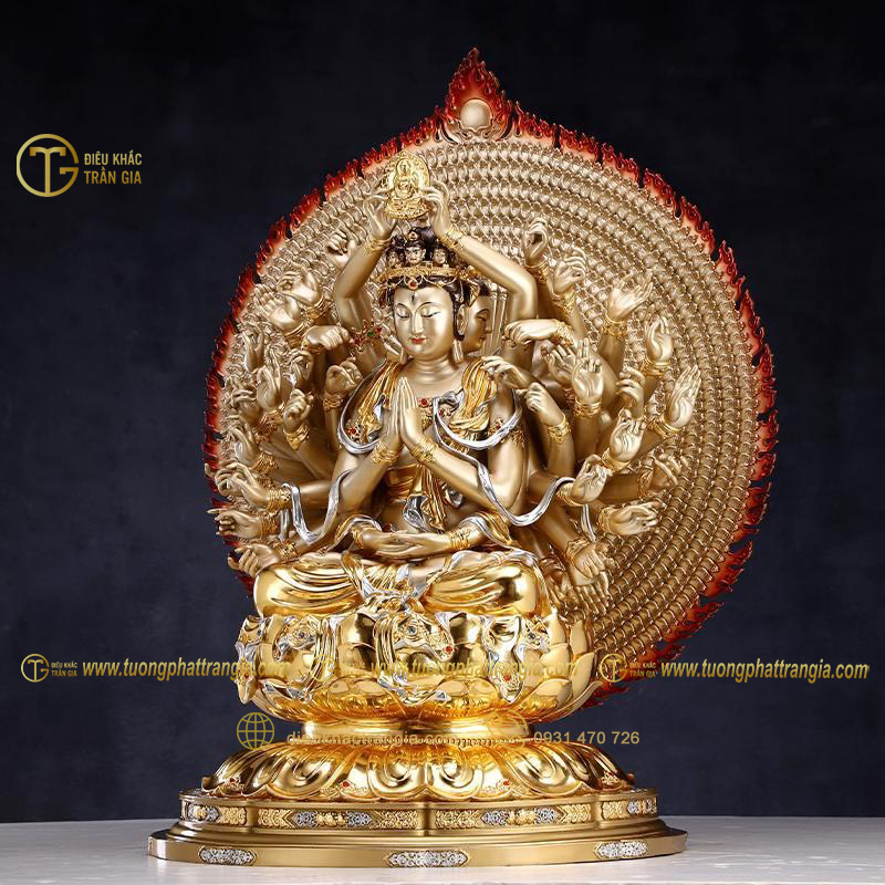 Tượng Phật mẹ Quan Âm Bồ Tát bằng đồng