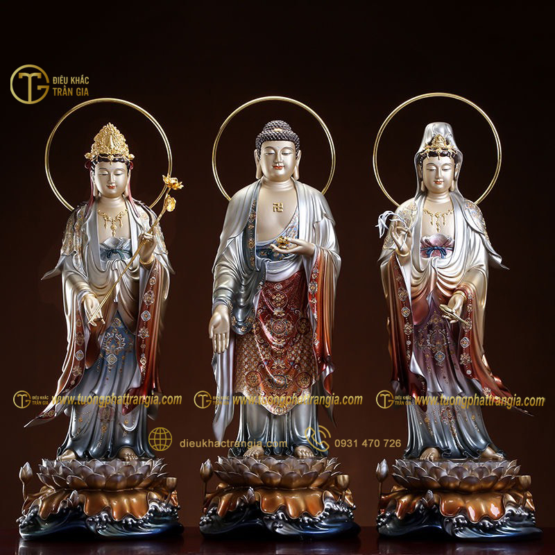 tượng tây phương tam thánh bằng đồng