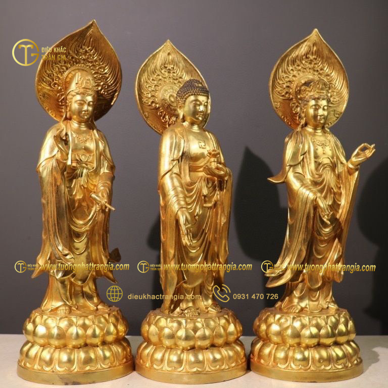 tượng tây phương tam thánh bằng đồng