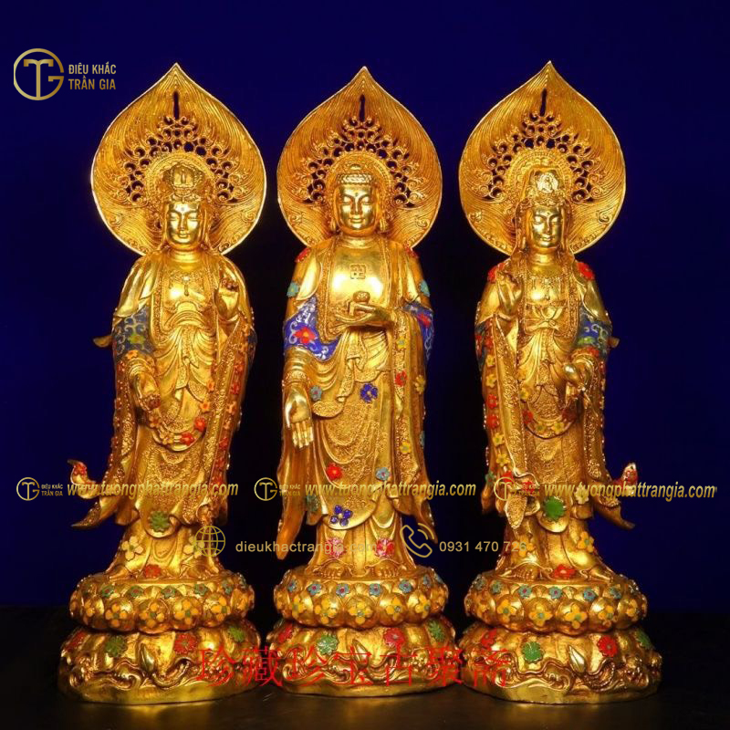tượng tây phương tam thánh bằng đồng