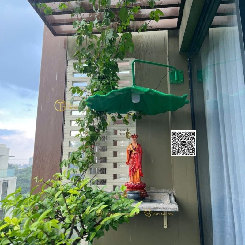 thi công mái che tượng Phật