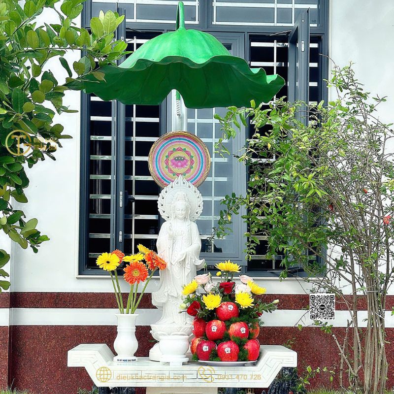 mái che tượng phật
