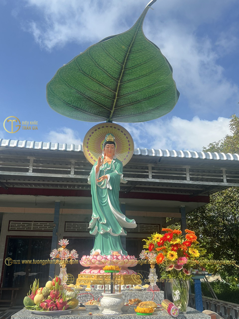 thi công mái che tượng Phật