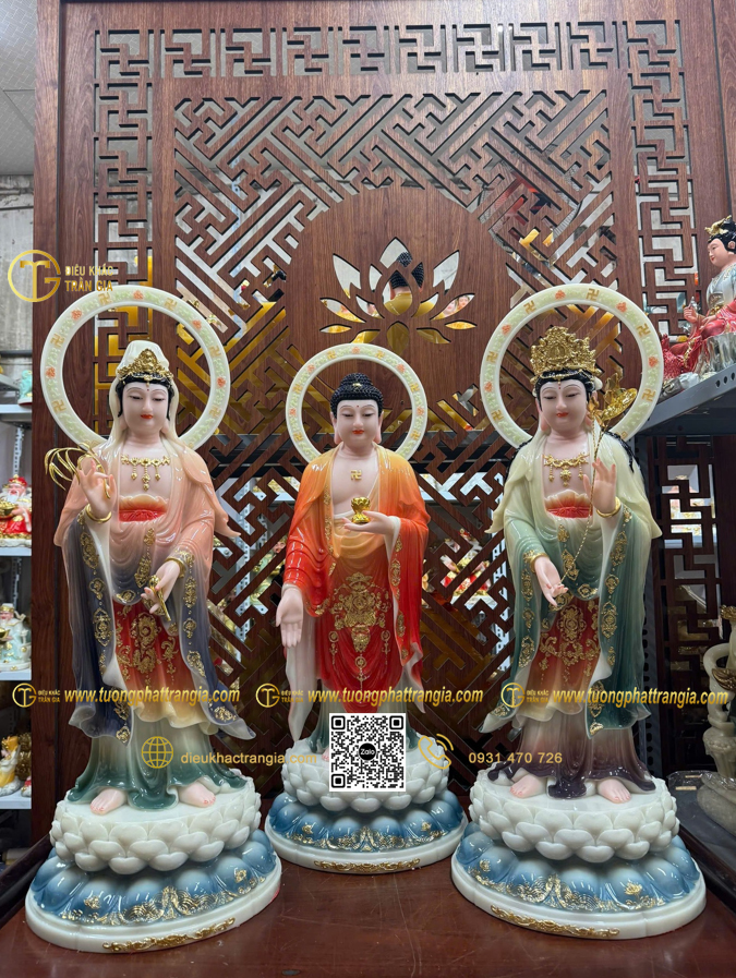 tượng Tam Thánh Phật bột đá giá bao nhiêu