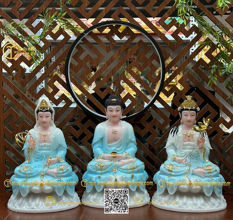 báo giá tượng Tam Thánh Phật bằng bột đá