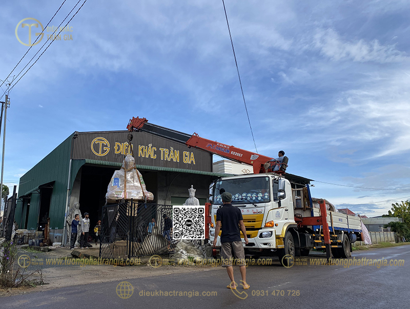cơ sở sản xuất tượng Tam Thánh Phật bột đá