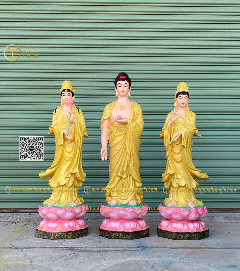 xưởng đúc tượng Tam Thánh Phật xi măng
