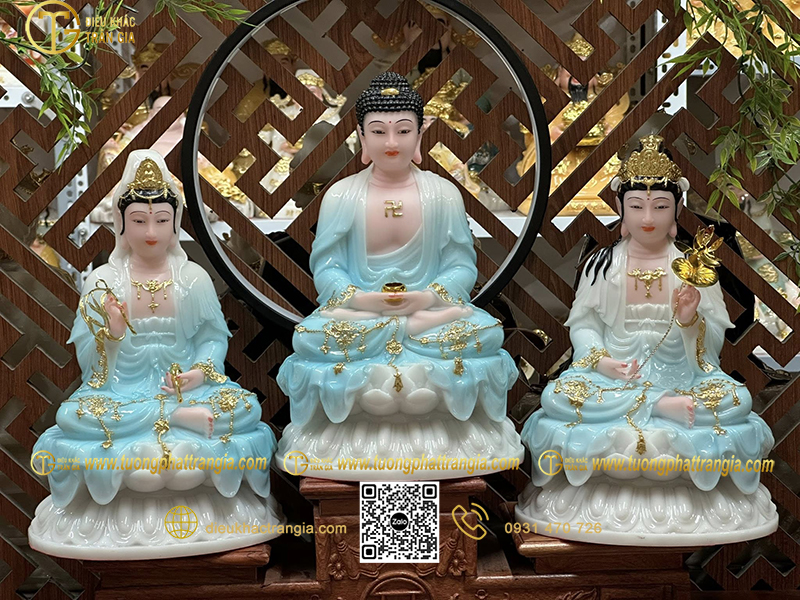 tượng Tây Phương Tam Thánh bột đá có bền không