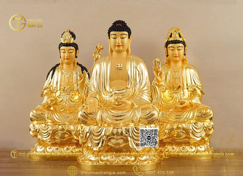 báo giá tượng Tây Phương Tam Thánh bằng đồng