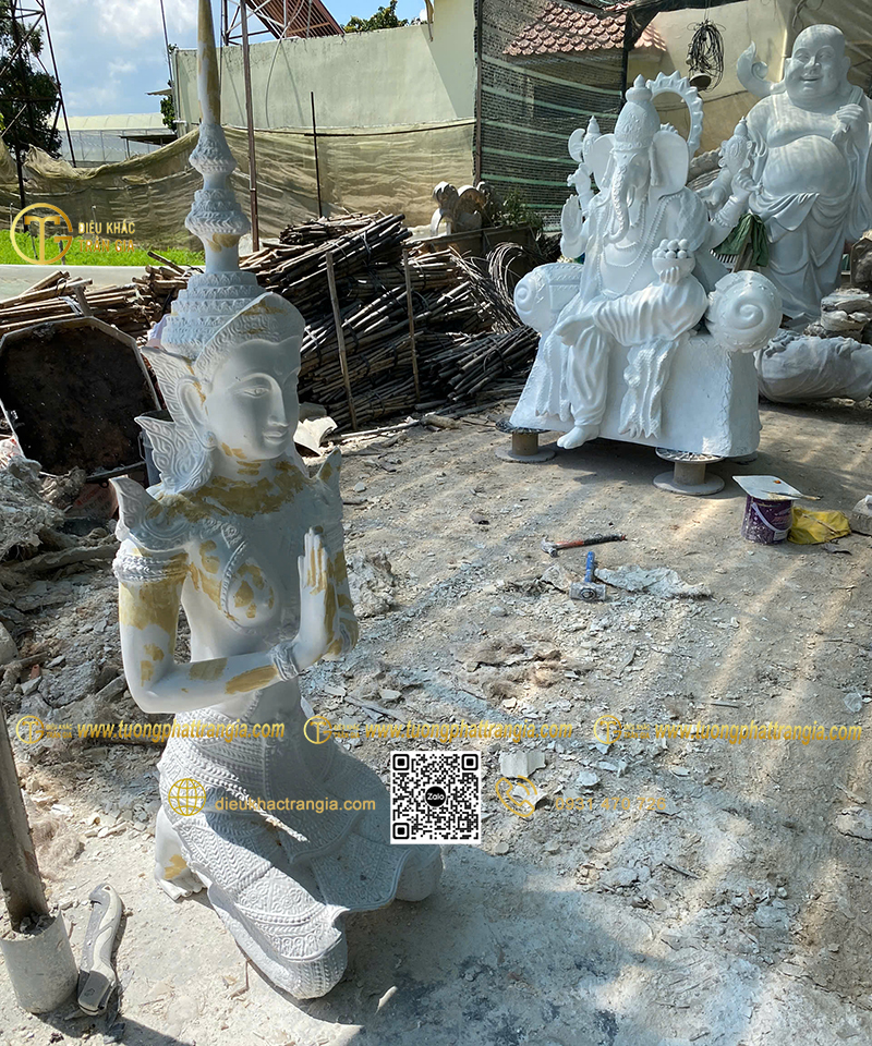 Hình ảnh Tượng Thần Voi Thái Lan Ganesha ngồi 150cm