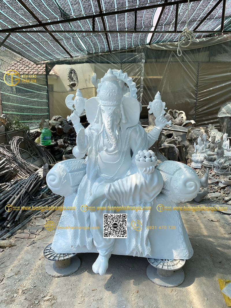 Hình ảnh Tượng Thần Voi Thái Lan Ganesha ngồi 150cm