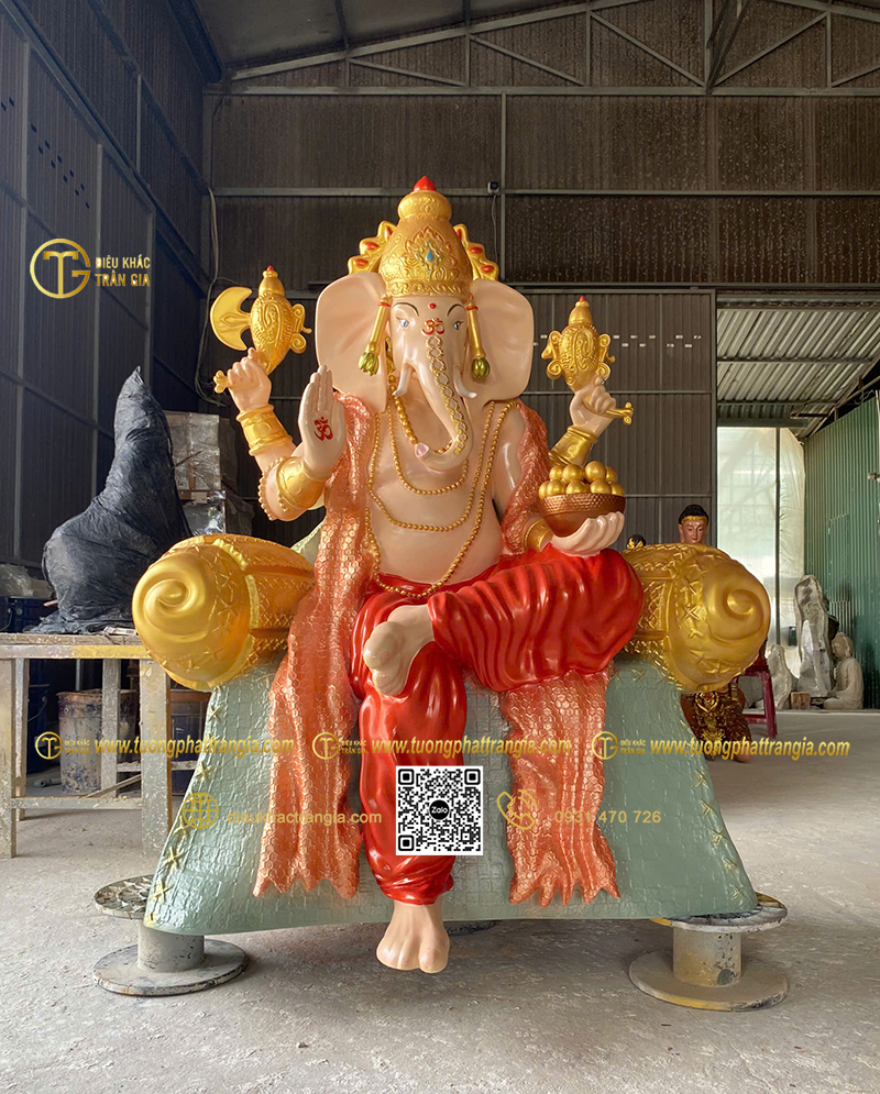 Hình ảnh Tượng Thần Voi Thái Lan Ganesha ngồi 150cm