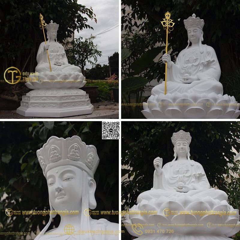 tượng địa tạng vương bồ tát ngồi đài sen