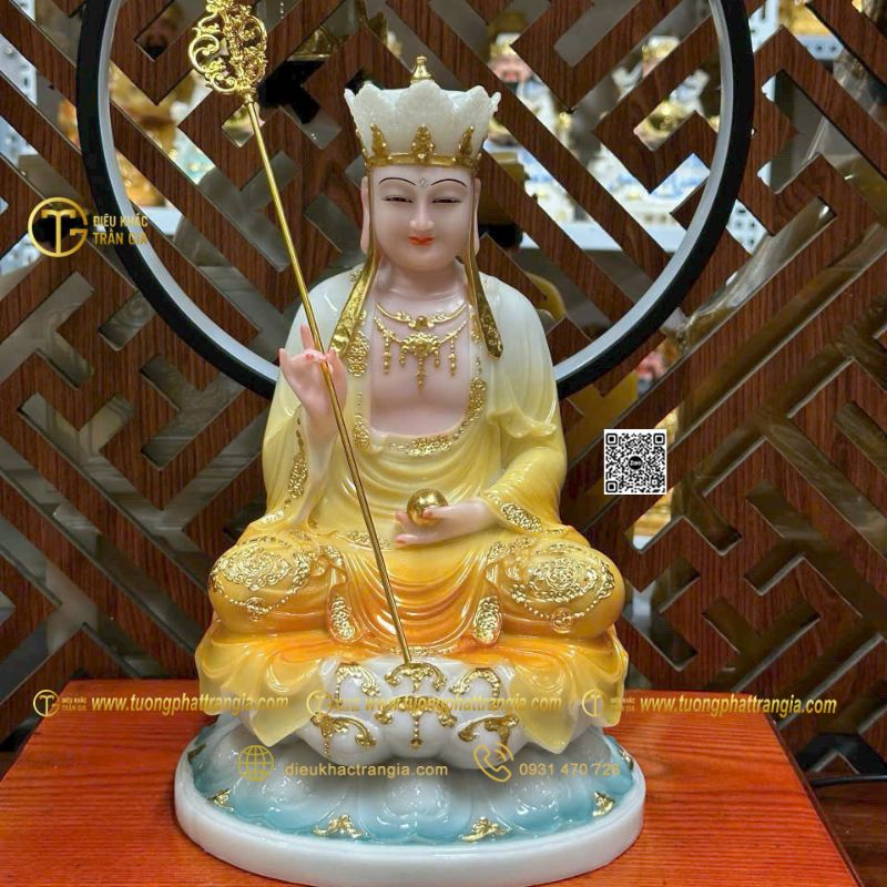 tượng địa tạng vương bồ tát ngồi đài sen