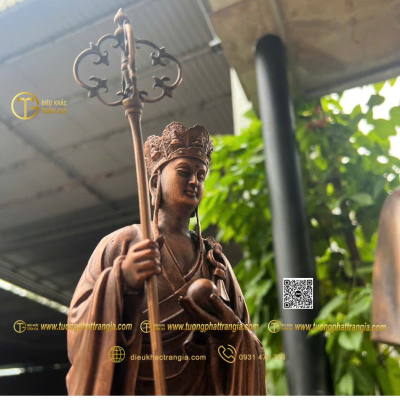 Tượng Địa Tạng Bồ Tát bằng đồng 40cm