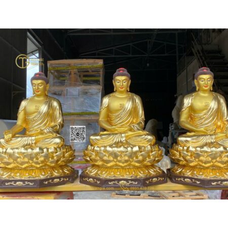 Bộ tượng Tam Thế Phật ngồi 50cm