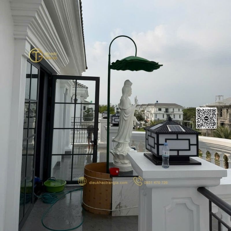 mái che tượng Phật Mẹ Quan Âm ngoài trời