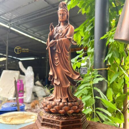 Tượng Phật Quan Âm bằng đồng 40cm