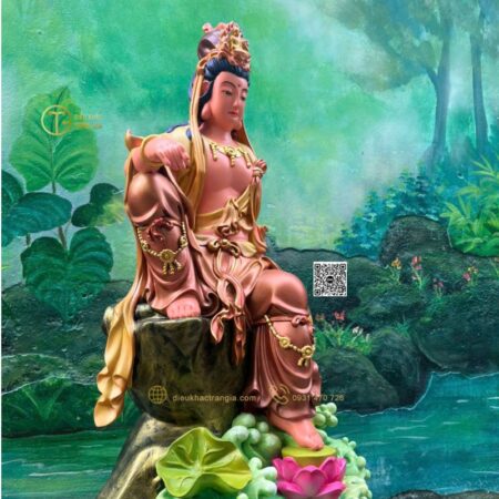Tượng Phật Quan Âm tự tại 75cm
