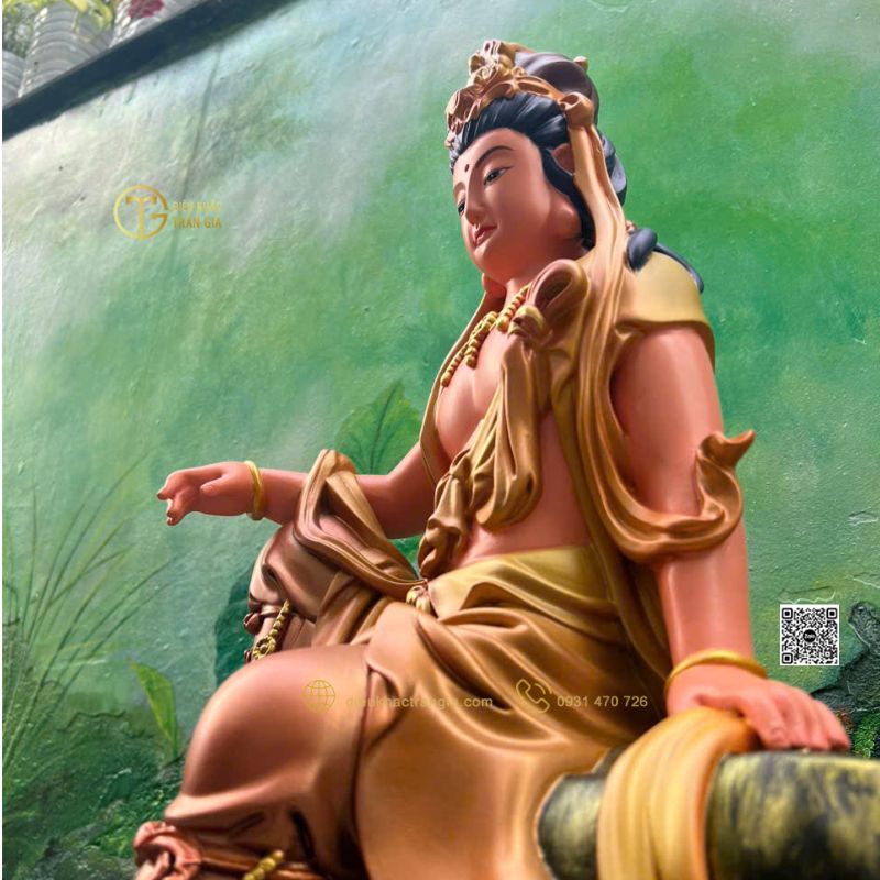 Tượng Phật Quan Âm tự tại 75cm