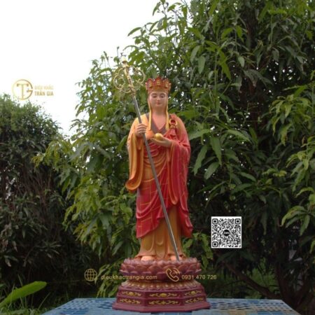 Tượng Bồ tát Địa Tạng đứng đài sen 100