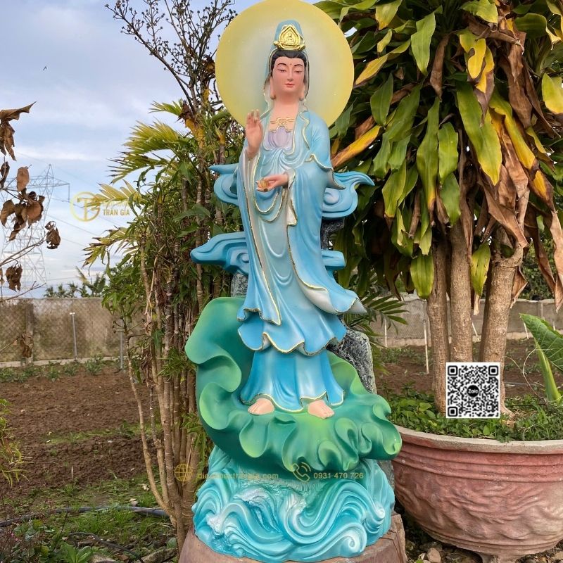 Hình ảnh Tượng Phật Quan Âm bằng nhựa composite 100cm