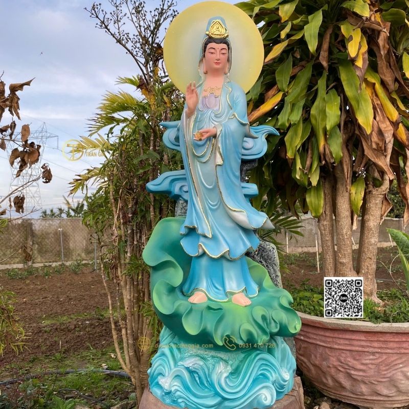 Hình ảnh Tượng Phật Quan Âm bằng nhựa composite 100cm