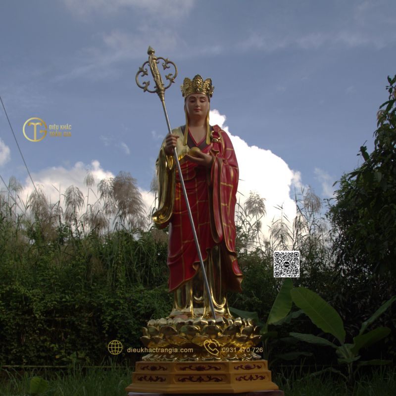 Tượng Địa Tạng đứng đài sen 180cm