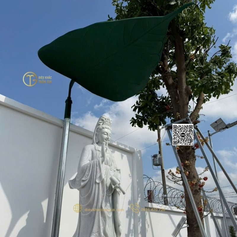 Đặc điểm sản phẩm Lá Bồ đề nhựa composite che tượng Phật 200cm