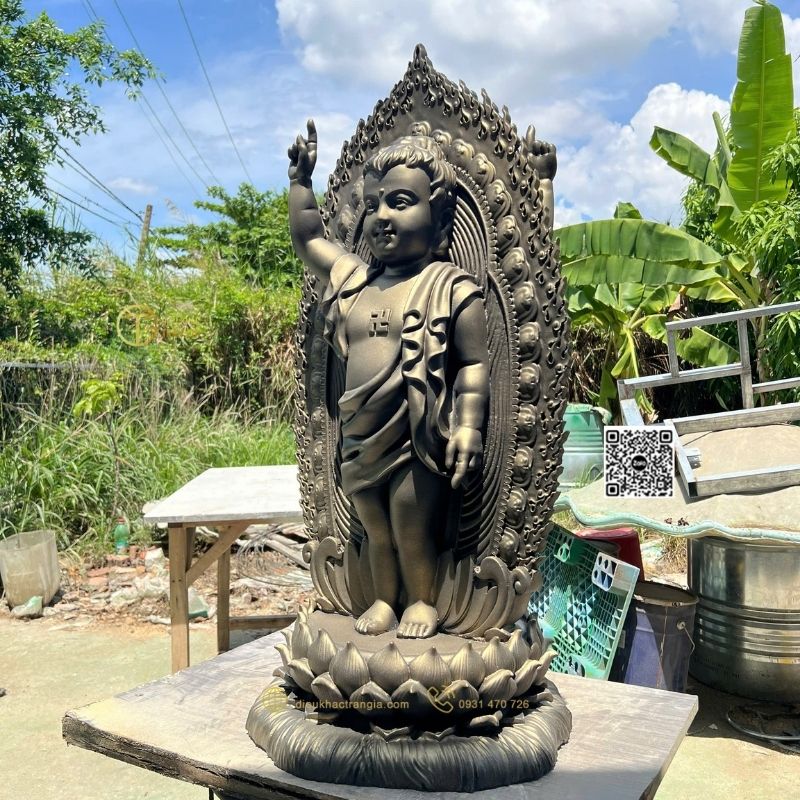 Hình ảnh mẫu Tượng Phật Đản Sanh 2 Mặt Giả Đồng tại Trần Gia