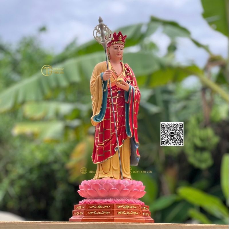 Hình ảnh mẫu Tượng Địa Tạng Đứng Đài Sen 45cm tại Trần Gia