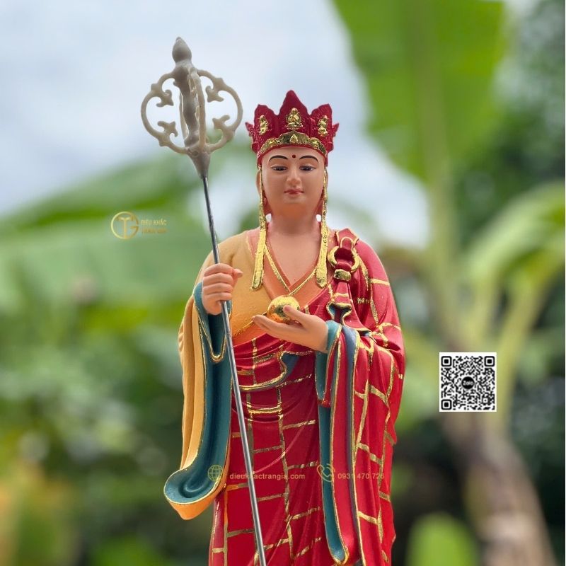 Hình ảnh mẫu Tượng Địa Tạng Đứng Đài Sen 45cm tại Trần Gia