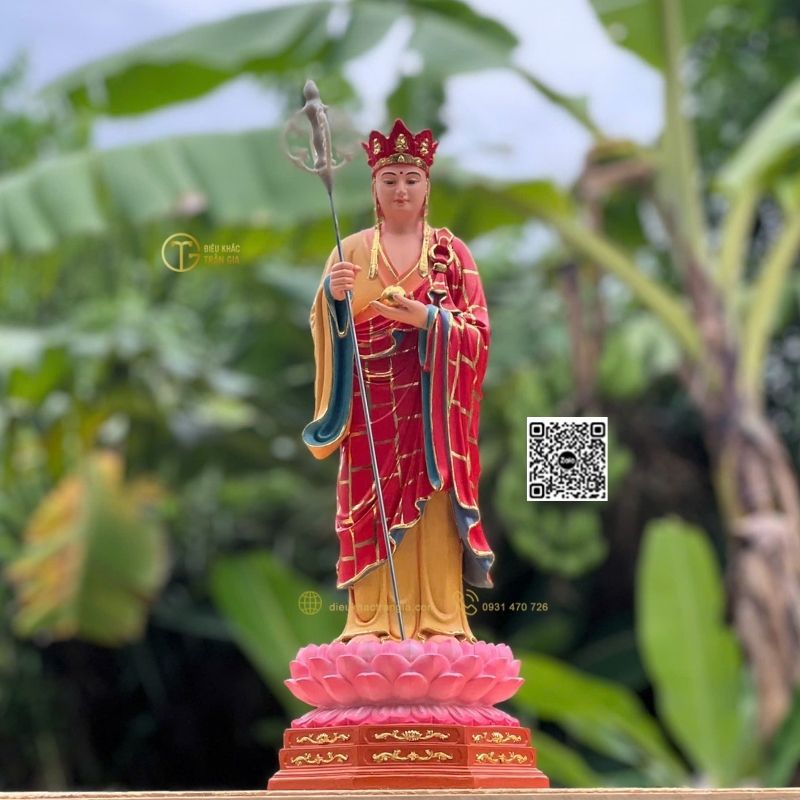 Hình ảnh mẫu Tượng Địa Tạng Đứng Đài Sen 45cm tại Trần Gia