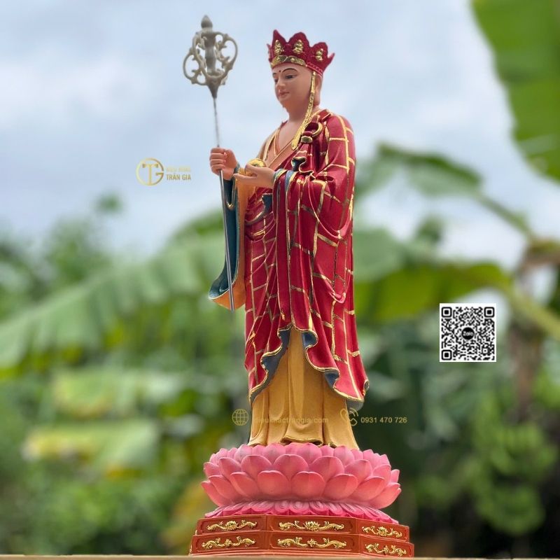 Hình ảnh mẫu Tượng Địa Tạng Đứng Đài Sen 45cm tại Trần Gia
