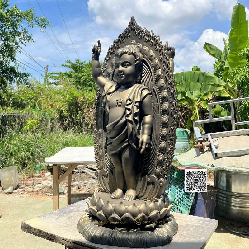 Hình ảnh mẫu Tượng Phật Đản Sanh 2 Mặt Giả Đồng tại Trần Gia
